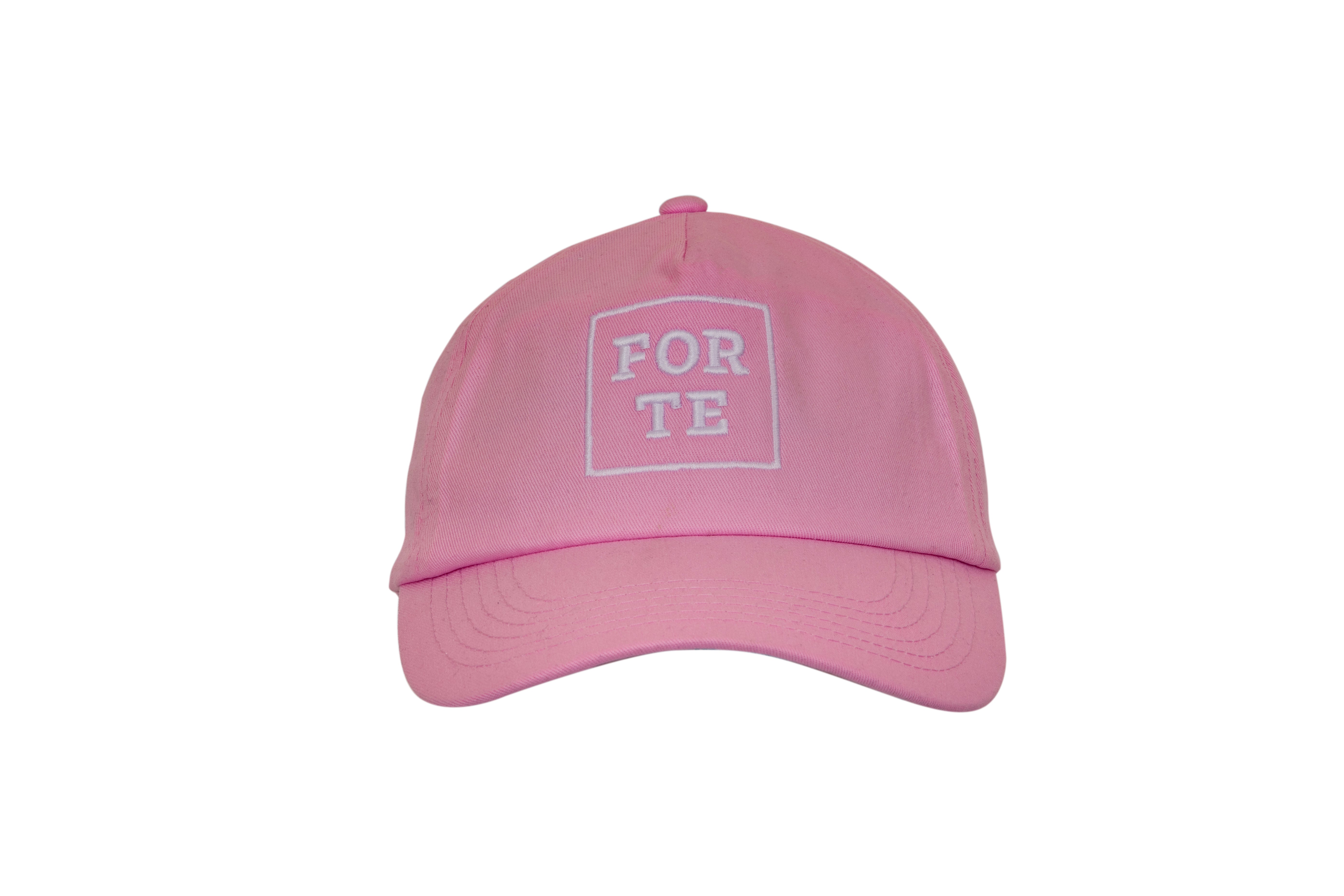 CAPPELLO FOR TE. Colore Rosa - Ricami Bianchi
