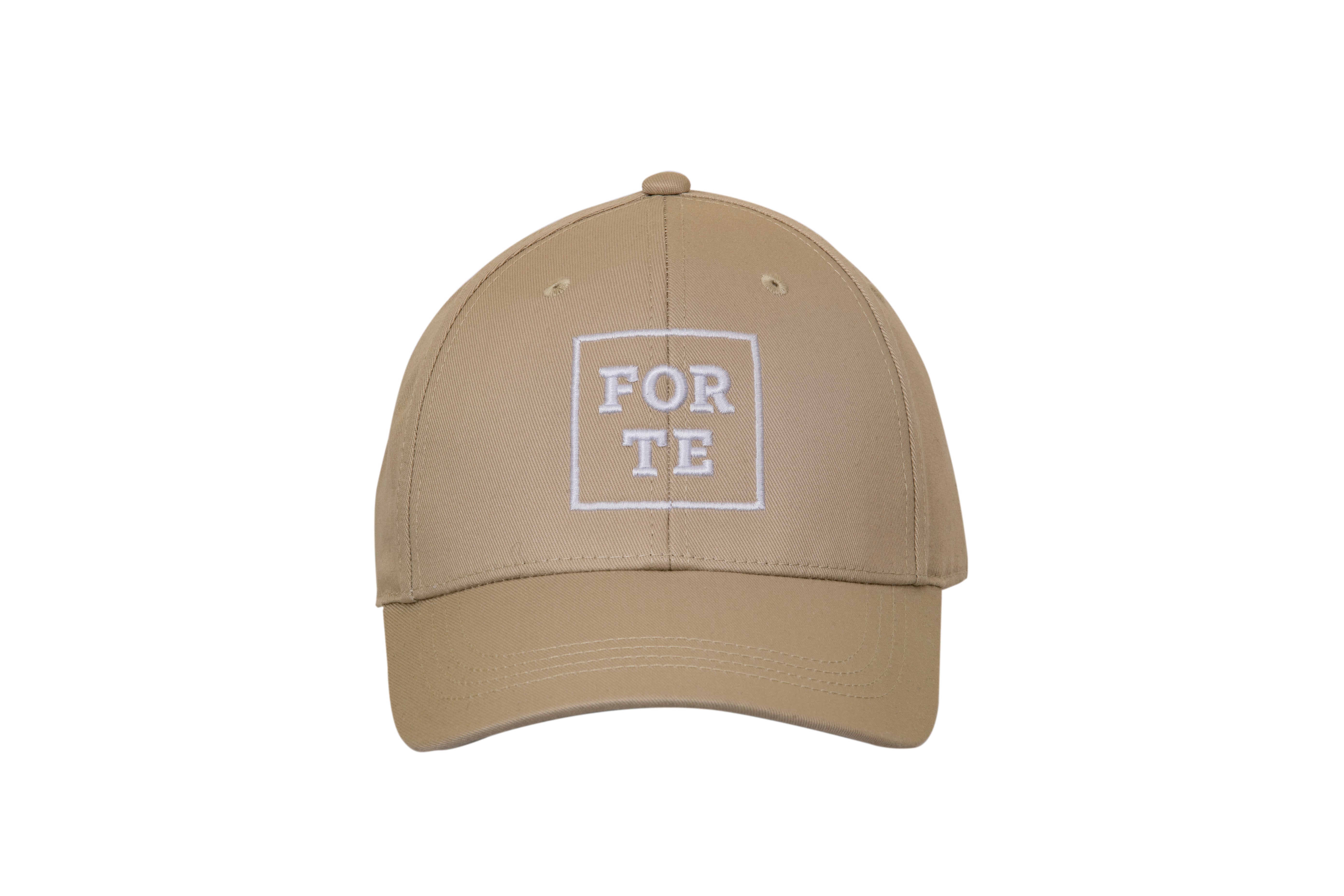 CAPPELLO FOR TE. Colore Beige - Ricami Bianchi