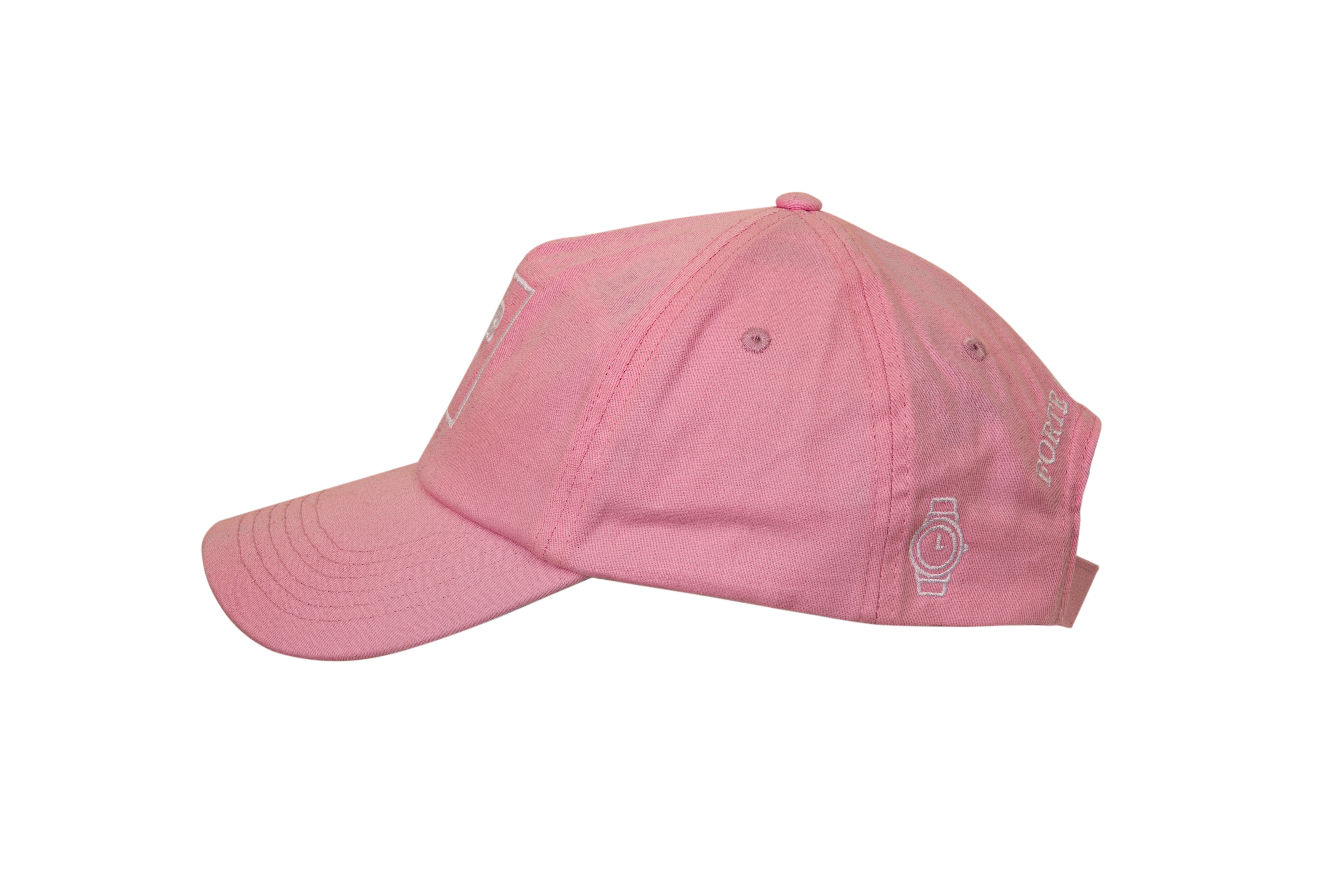 CAPPELLO FOR TE. Colore Rosa - Ricami Bianchi